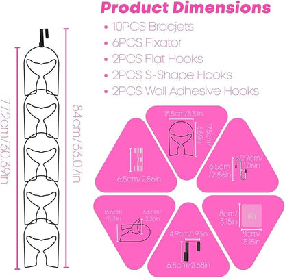 LINFIDITE 10 Pack Baseball Hat Rack Hanger Holder Organizer Multi Hook Wall Mounted Over Door Cap Display Storage Rack Holder Closet Hanging Storage Rack w Hanging Hook Mermaid Tail Black