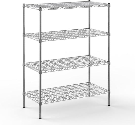 21" Deep x 42" Wide x 54" Height Wire Shelving Kit | 4-Tier | NSF Commercial Storage Rack Unit