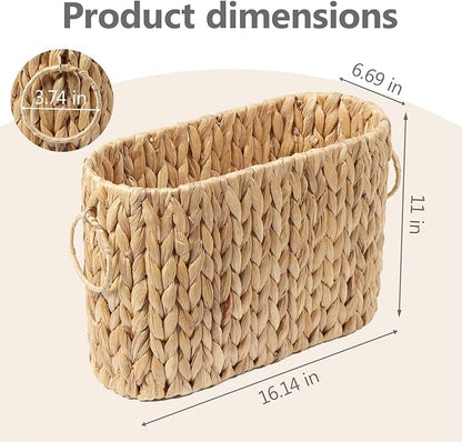 Toilet Paper Storage Bin, Large Storage Basket with Handles, Bathroom Accessories Organizer, Decorative Book Storage