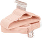 Sishynio Velvet Hangers 30 Pack with Rose Gold Hooks, Non-Slip, Space Saving & Heavy Duty Slim Flocked Hangers for Clothes, Dresses, Suits, Coats & Pants(Pink)