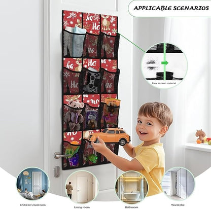 Elk HOHO Over The Door Closet Organizer for Christmas Home Decor,Large Capacity Behind Door Organizer Multi-Funtion Storage Bag,Space Saving Wall Hanging Storage with 12 Pockets