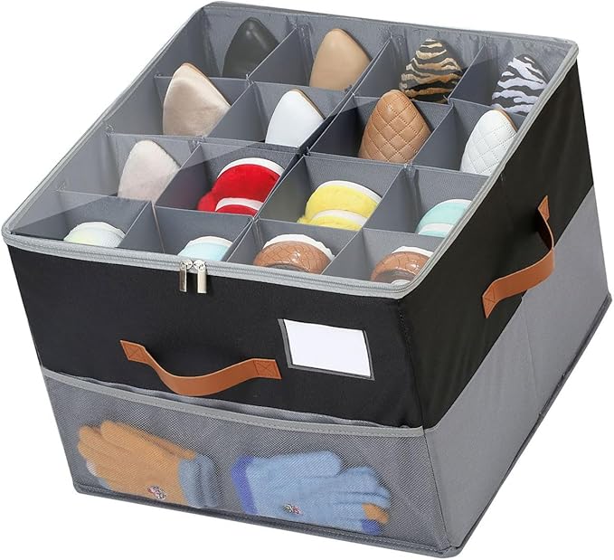 Practical Shoe Storage Container for Closet Fit 8 16Pairs with See Through Covers and Handles Home Storage Shoe Container