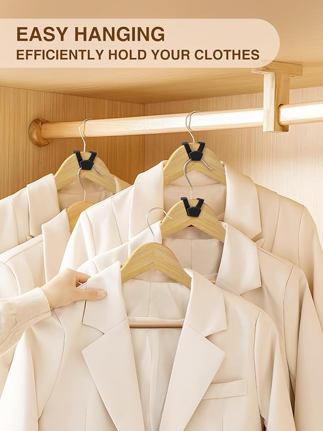 Smartor Clothes Hanger Connector Hooks 120 Pack, Closet Storage and Organization as Hangers Space Saving, Hanger Add on Hook as Closet Organizer, Stacking Hangers, Cascading Space Saver, Black