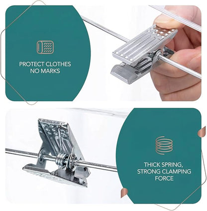 HOUSE DAY Clear Pants Hangers with Clips 12 Pack, Plastic Skirt Hangers for Women, 14 Inch Clip Hanger for Pants, Skirts, Jeans, Shorts, Legging, with 360-degree Swivel Hook, 2 Adjustable Clips