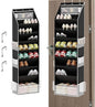 Genérico Over the Door Shoe Organizer | 8 Tier Hanging Organizer for 16-24 Shoes | Storage Closet Home Bathroom Bedroom Classroom