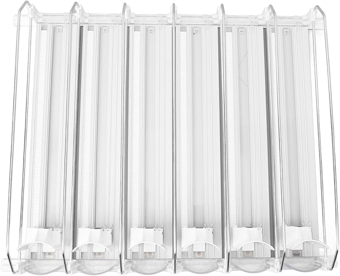 Drink for Fridge Slide Rail Can Dispenser Holds 6 Rows of Soda Beer Beverages Easy Loading System with Dampener Glide for Stable Push No Tools Assembly