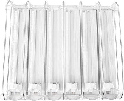 Drink for Fridge Slide Rail Can Dispenser Holds 6 Rows of Soda Beer Beverages Easy Loading System with Dampener Glide for Stable Push No Tools Assembly