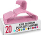Utopia Home 20 Pack Kids Hangers - 11.5 Inch Plastic Baby Hangers for Closet - Children Hanger for Clothes - Infant Hanger for Closet - Everyday Standard Use (Baby Pink)