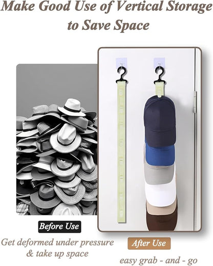 Hat Racks for Baseball Caps Wall, Wall and Door Baseball Hat Storage Organizer, Hat Holder for Closet 1 Pack