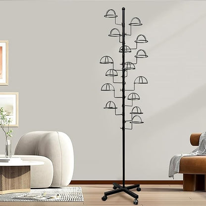 Montex Hat Rack Stand 15 Hooks, Hat Display Stand Metal, Hat Display for Stores, 15 Customisable Circular Hooks