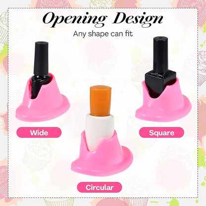 Gjinxi Silicone Nail Polish Bottle Holder Soft Spill-proof Storage Rack Manicure Display Tools 4PCS Anti-spill Bottle Stand Non Tippable Nails Art Supplies for Nail Polis Organizer Display Accessories