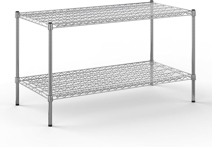 24" Deep x 48" Wide x 27" Height Wire Shelving Kit | 2-Tier | NSF Commercial Storage Rack Unit