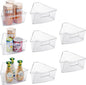 Oubonun Lazy Susan Organizers Set of 8, 10.2”x 9.4”x 4” Plastic Transparent Kitchen Cabinet Storage Bins with Handle, 4" Deep Container, 1/8 Wedge - Food Safe, without BPA