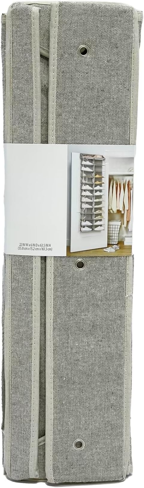 24-Tier Over the Door Shoe Organizer - Hanging Shoe Organizer & Shoe Rack, Polyester & Cotton Shoe Storage, Shoe Organizer for Closet, Space-Saving Over the Door for Bedroom Entry