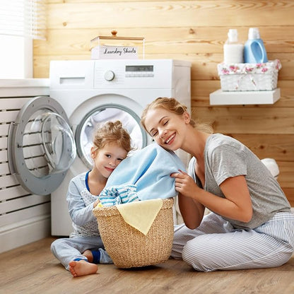 VOTLEVT Bamboo Laundry Detergent Sheets Holder with Acrylic Container, Organization and Storage