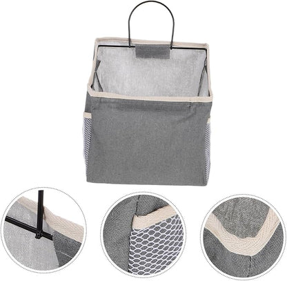 Hemobllo Large Grey Fabric Door Storage Bag Wall Mounted Organizer for Household Items Practical Hanging Magazine and Accessory Organizer Space Saving Tidy Up