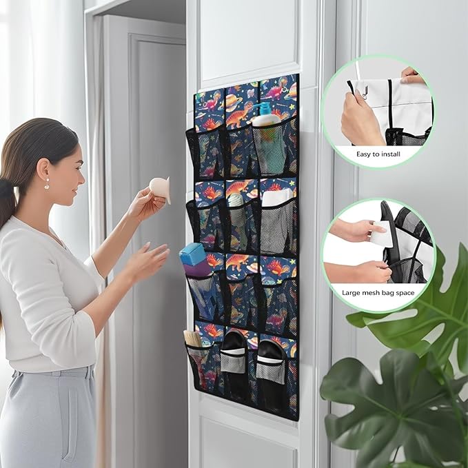 Mushroom Over The Door Closet Organizer 12 Pockets Door Hanging Shoe Organizer Space Saving Shoe Holder Hanger Large Pockets Wall Hanging Storage