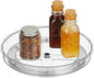 mDesign Lazy Susan Turntable Plastic Spinner for Kitchen/Bathroom, Pantry, Fridge, Cupboards, or Counter Organizing, Fully Rotating Organizer for Food, 9" Round - Lumiere Collection - Clear