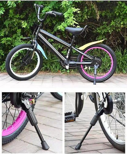 MINILUJIA Upgraded Spring Built-in Kids Bike Kickstand For 12/14/16/18/20 Inch Children’s Bicycle Stand Support Rack (18inch)
