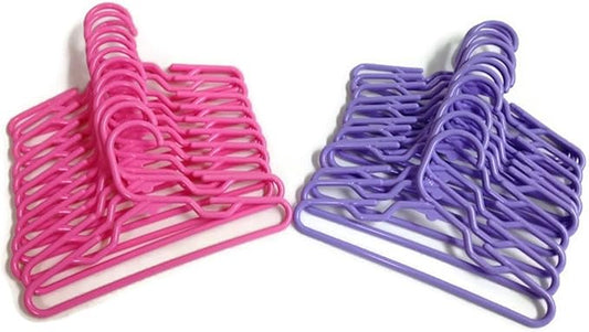 Doll Hangers Fits 18 inch Doll Clothes or Pet Apparel Hangers Set of 24 Measures 7 1/4 Inch Wide Small Dog Clothing 24 Piece Set!