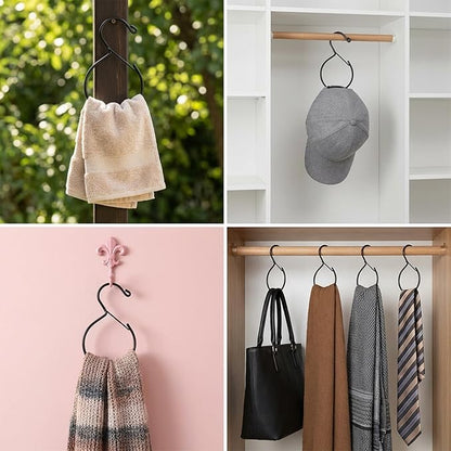 2Pack S Shaped Belt Organizer for Closet, Space Saving Belt Hanger Hook, Tie Scarf Hat Holder Storage, Bedroom Home Accessory