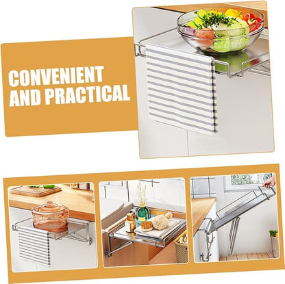 PRETYZOOM Over the Door Cabinet Organizer Rack Foldable Kitchen Shelf for Bathroom Home Storage Strong Load Bearing Hanging Shelf Space Saving Design