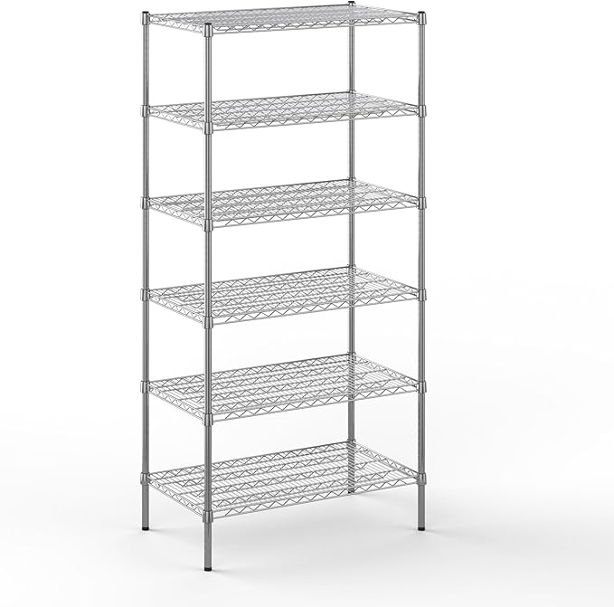 21" Deep x 36" Wide x 74" Height Wire Shelving Kit | 6-Tier | NSF Commercial Storage Rack Unit