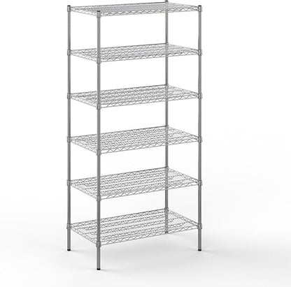 21" Deep x 36" Wide x 74" Height Wire Shelving Kit | 6-Tier | NSF Commercial Storage Rack Unit
