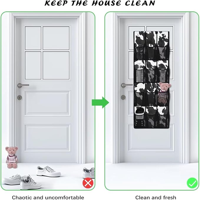 Geometric Pattern Over Door Organizer Bathroom 12 Pockets Shoe Holder Hanger Mesh Fabric Behind The Door Organizer for Office