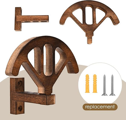 Wall Mounted Denim Hat Rack, Adjustable Shape Retention Hat Rack, Wooden Wall Mounted Hat Display Rack for Cowboy Hats and Baseball Caps (2 Sets)