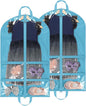 KEEGH CLear Garment Bags for Dance Costumes 40 inch Dance Garment Bags for Dancers Hanging Clothes for Closet Storage, with 4 Zipper Pockets for Dance Competitions, Ballet, Theatre, 2 Pack, Blue