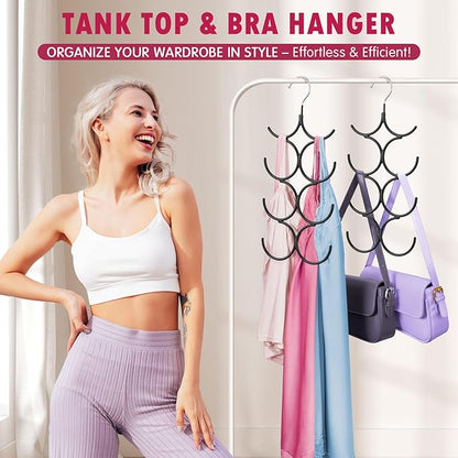 DOIOWN Tank Top Hanger,2 Pack Space Saving Hangers Bra Camisole Hanger,Small Closet Organizers and Storage for Dorm & Apartment Holds Camisoles,Bras,Scarfs,Ties,Belts