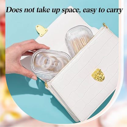 Kigley 4 Pcs Hair Tie Container Small Portable Travel Cotton Swab Holder Flosser Dispenser with Lid Plastic Box Beads Storage Containers for Small Items, 3.94 x 2.76 Inch (White)