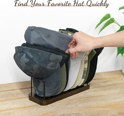 Mkono Hat Organizer for Baseball Caps, Set of 2 Hat Holder for 20 Baseball Caps, Tabletop Hat Rack Stand Hat Storage Display Baseball Cap Organizer for Desk Closet Shelf Dresser