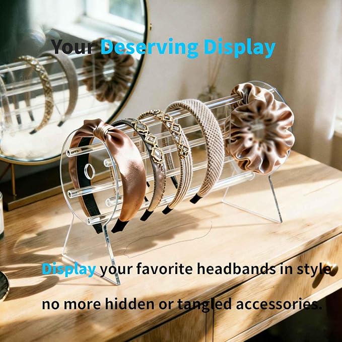 Headband Holder,Hairband Display Stand, Clear Jewelry Organizer for Girl Women Gifts, The Perfect Headband Display Organizer