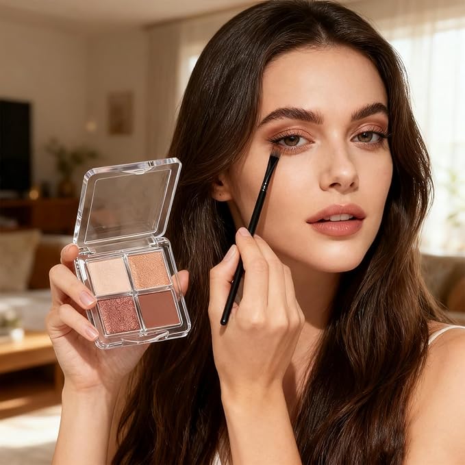 4-Pack Empty Lipstick Palette - 4 Grid Clear Empty Makeup Palette Cases - Highlighters Sample DIY Eyeshadow Powder Blush Lipstick Boxes - Travel Eye Shadow Dispensing Storage Container