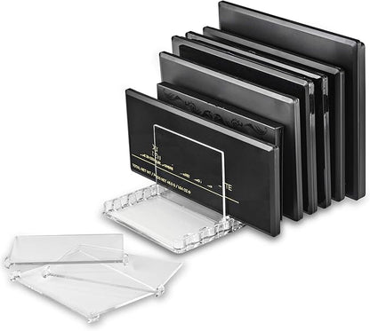 Acrylic Makeup Storage Eyeshadow Palette Organizer w/Removable Dividers 10 Space Display Case Fits Virtually All Blush Powder Pallet Sizes (3)