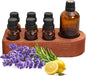 Wooden Essential Oil Holder with 7 Holes (4cmx6 & 6cmx1), Retro Desktop Display Rack for Bathroom Vanity Desk Organizer