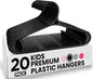 Utopia Home Kids Hangers 20 Pack - 11 Inch Plastic Baby Hangers for Closet - Childrens Hanger for Clothes & Infant Hanger for Closet - Non-Slip Shoulder Grooves, Strap Hooks & Pants Bar (Black)