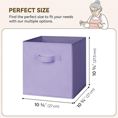 GRANNY SAYS Cube Storage Bins, 11 Inch Cube Storage Organizer, Fabric Collapsible Storage Bins, Storage Cubes for Shelves, Closet, Lavender Purple, 8-Pack