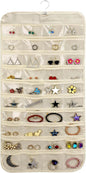 Zorfeter Hanging Jewelry Organizer, 80 Pocket Accessories Organizer Clear Pockets Jewelry Holder, Dual-sided Storage for Closet/Earrings, Necklaces, Rings