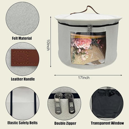 Hat Storage Box,Hat Boxes for Women Storage,Cowboy Hats Holder for Travel,Wide Brims Hat Carrier Case,Stuffed Animal Toy Organizer,Hat Box Closet Organizers and Storage,Hat Boxes for Men