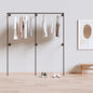 Black Industrial Pipe Clothing Rack 75" W Wall Mounted, Heavy Duty Iron Garment Rack 150 lbs per Rod, Open Closet Organizer for Bedroom Laundry Room Retail Display