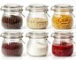 ComSaf 6-Pack 17oz Ribbed Glass Storage Jars with Airtight Clamp Lids, Decorative Wide Mouth Pint Canisters for Jam, Spices, Nuts, Coffee Beans, Snacks, Honey - Kitchen Pantry and Drawer Organization