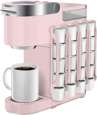 K Cup Holder for Keurig: Coffee Pod Holder for Counter Small Space - Kcup holder for Wall Mount (4, Pink)