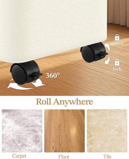 Laundry Hamper with Wheels, 110L Large Clothes Hamper with Removable Inner Bag, Collapsible Dirty Clothes Basket for Dorm, Rolling Dirty Clothes Basket for, Bedroom, Bathroom, Laundry Room