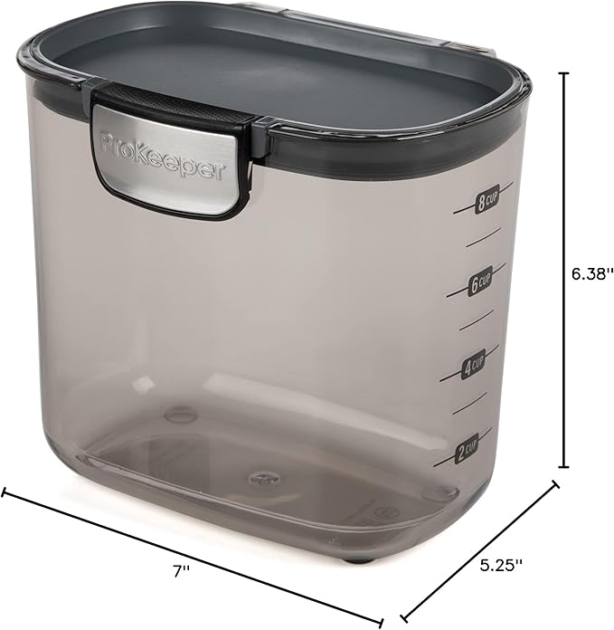 Progressive ProKeeper International Clear Plastic Airtight Food Baker's Kitchen Storage Organization Container Canister Set with Magnetic Accessories (Coffee 2-Quart)