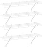 HAUSHOF Closet Shelves Wall Mounted 4-Pack, 4 ft x 12in White Wire Shelving for Laundry Room, Closet, Basement Organization and Storage