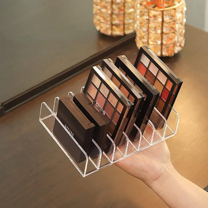 Vowcarol Eyeshadow Palette Organizer, Acrylic 7-Section Divided Makeup Palette Organizer Holder - Clear 2 Pack