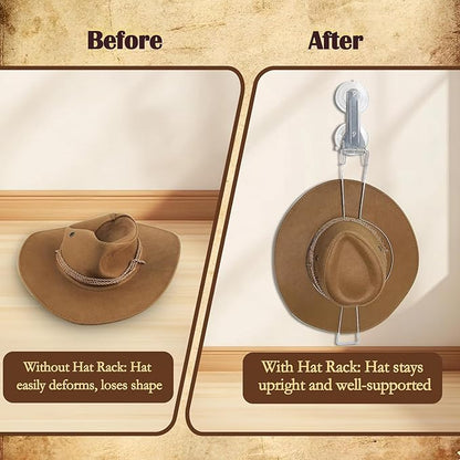Car Hat Holder for Truck SUV – Suction Cup Cowboy Hat Rack for Car Windshield, Stainless Steel Hat Hanger Keeps Hats Shape, Vehicle Hat Organizer for Travel, Road Trips & Daily Commute